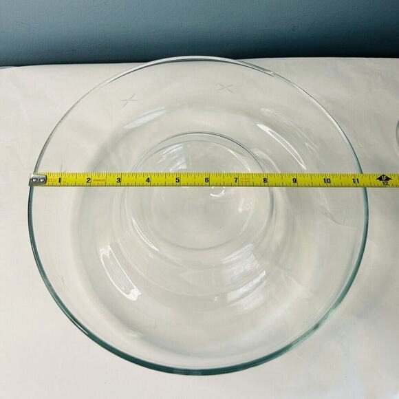 Princess House Crystal Chip & Dip Bowl Heritage Collection #401 Etched X Pattern - Picture 7 of 11